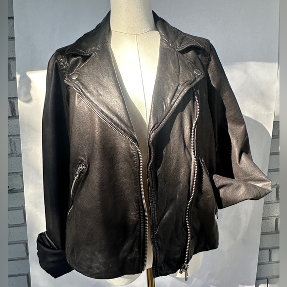 Madewell Black Washed Genuine Leather Jacket - Picture 16 of 16